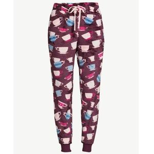 NWT Women's Joyspun Plush Tea Cup Pajama Pants